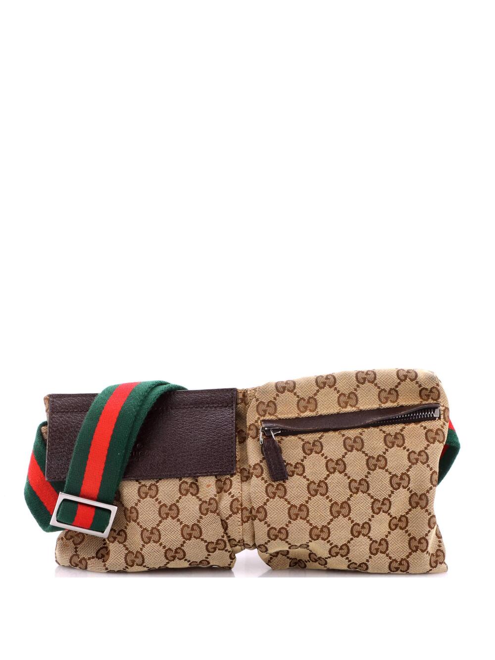 Gucci Vintage Double Belt Bag Gg Canvas #342962G91B
